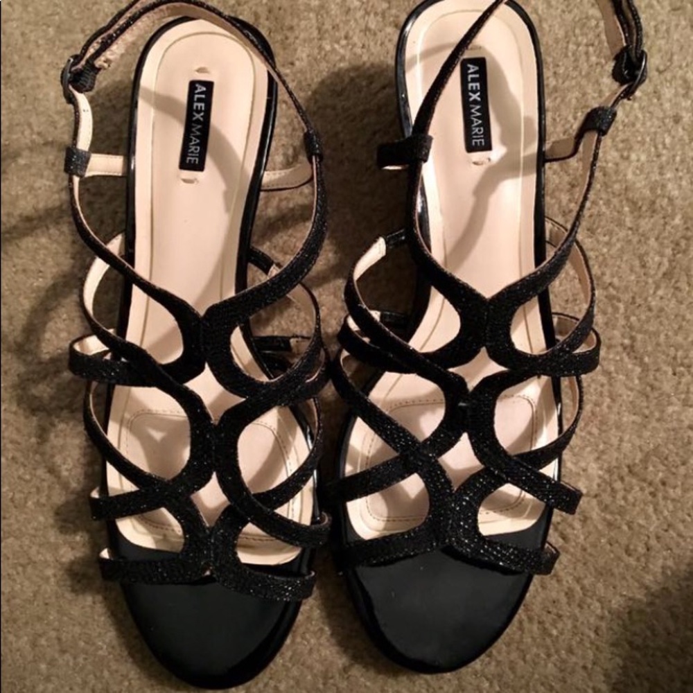 Women’s wedge black dress shoes, size 9